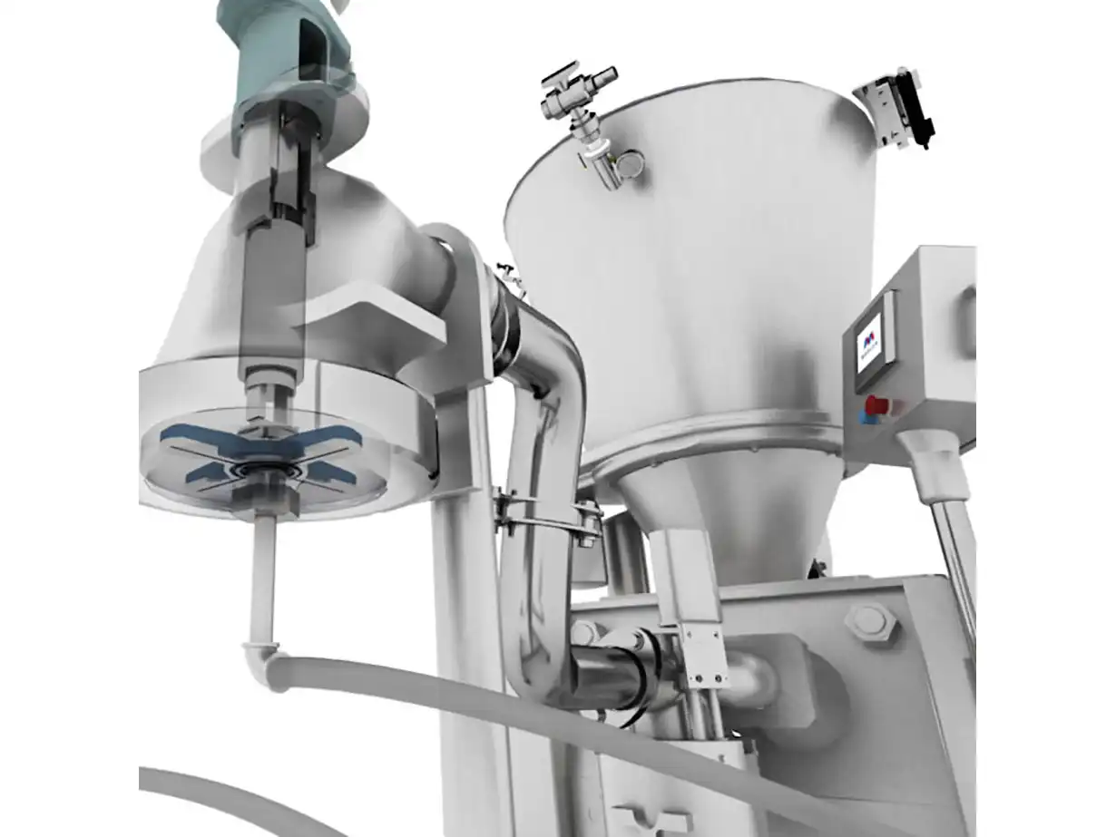 Rendering of a Jet Knife Forming system attached to a CircFood Pump