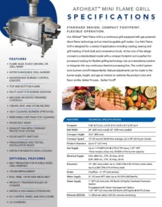 Thumbnail: Afoheat Mini Flame Grill Spec Sheet